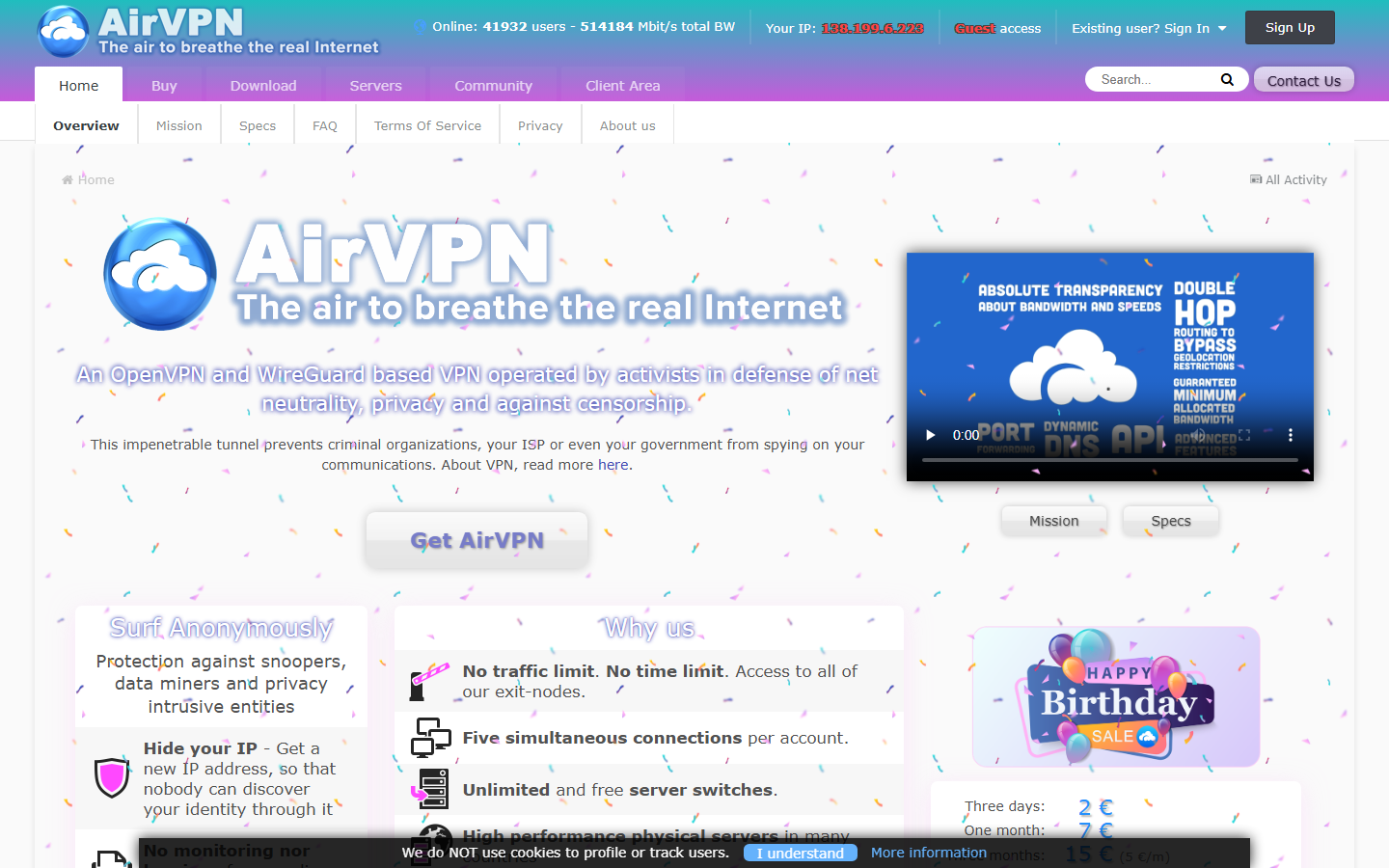 AirVPN screenshot