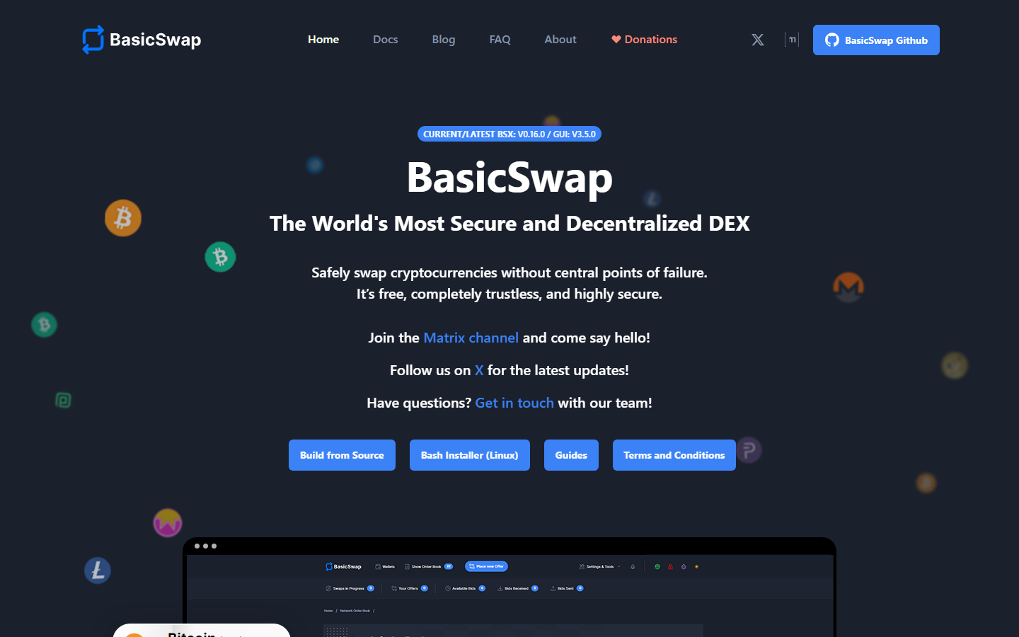 BasicSwap screenshot