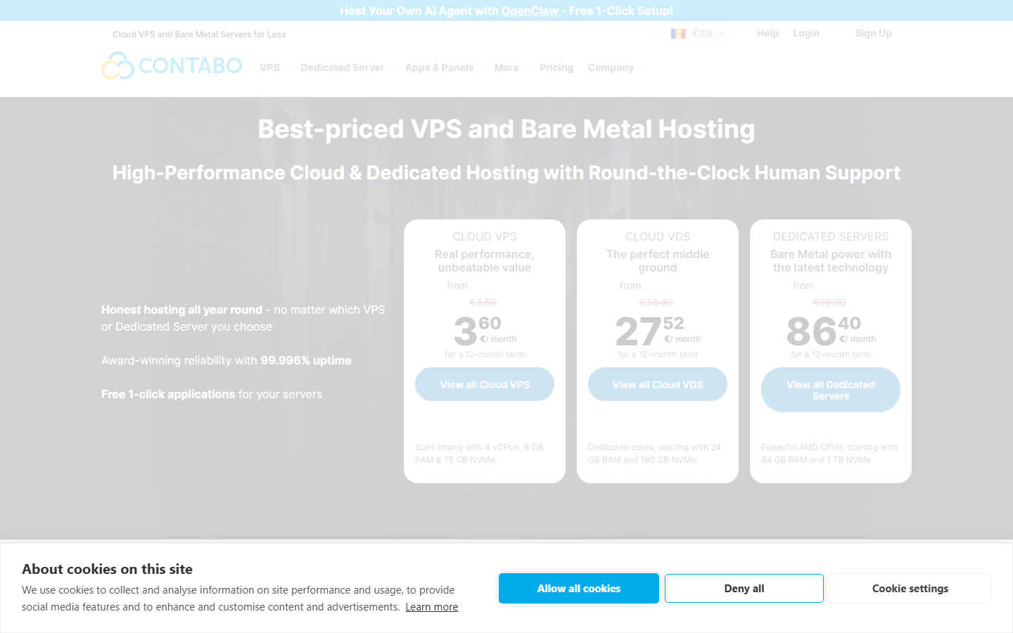 Contabo screenshot