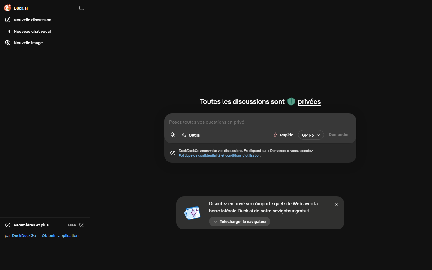 Duck.ai screenshot