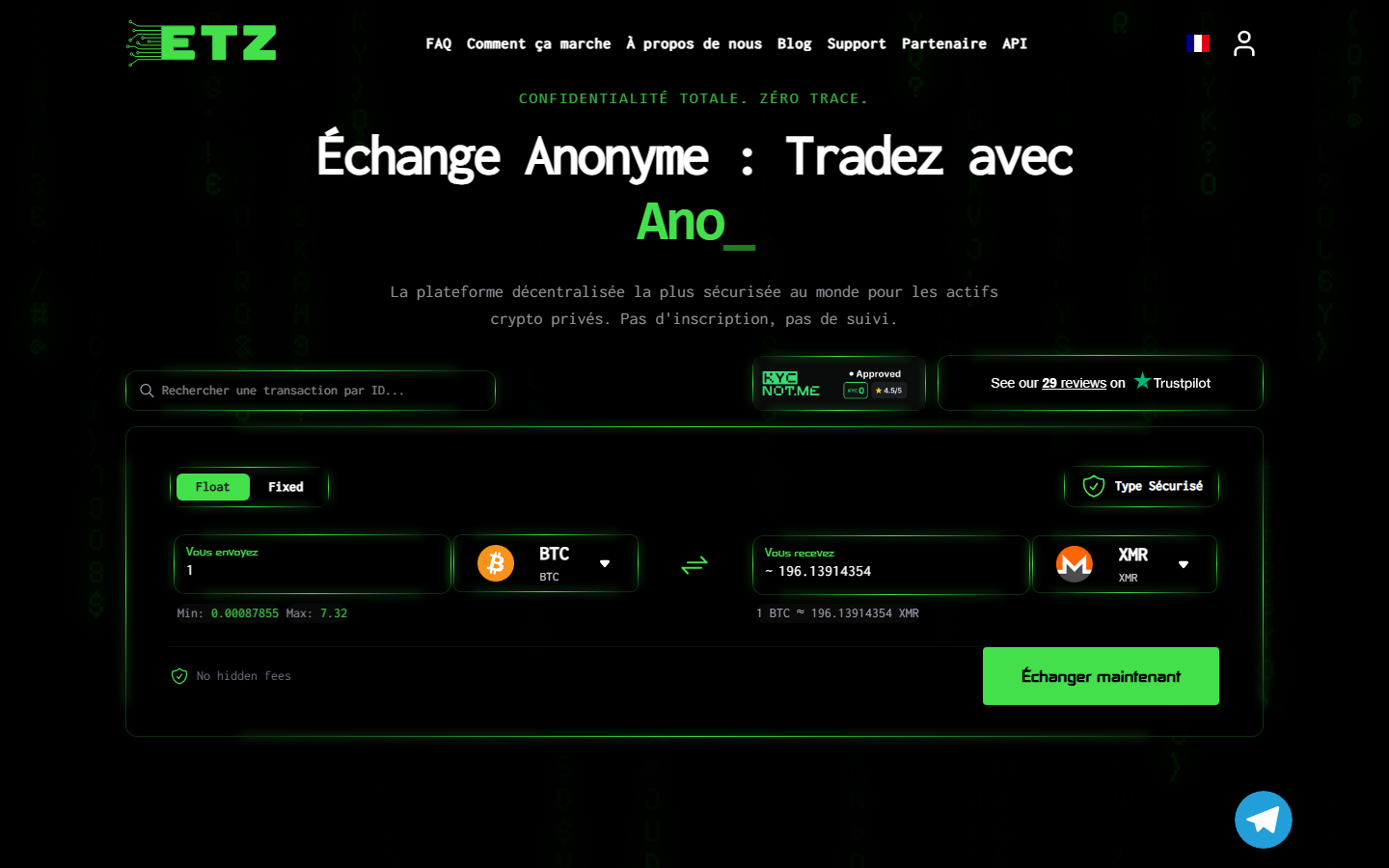 ETZ-Swap screenshot