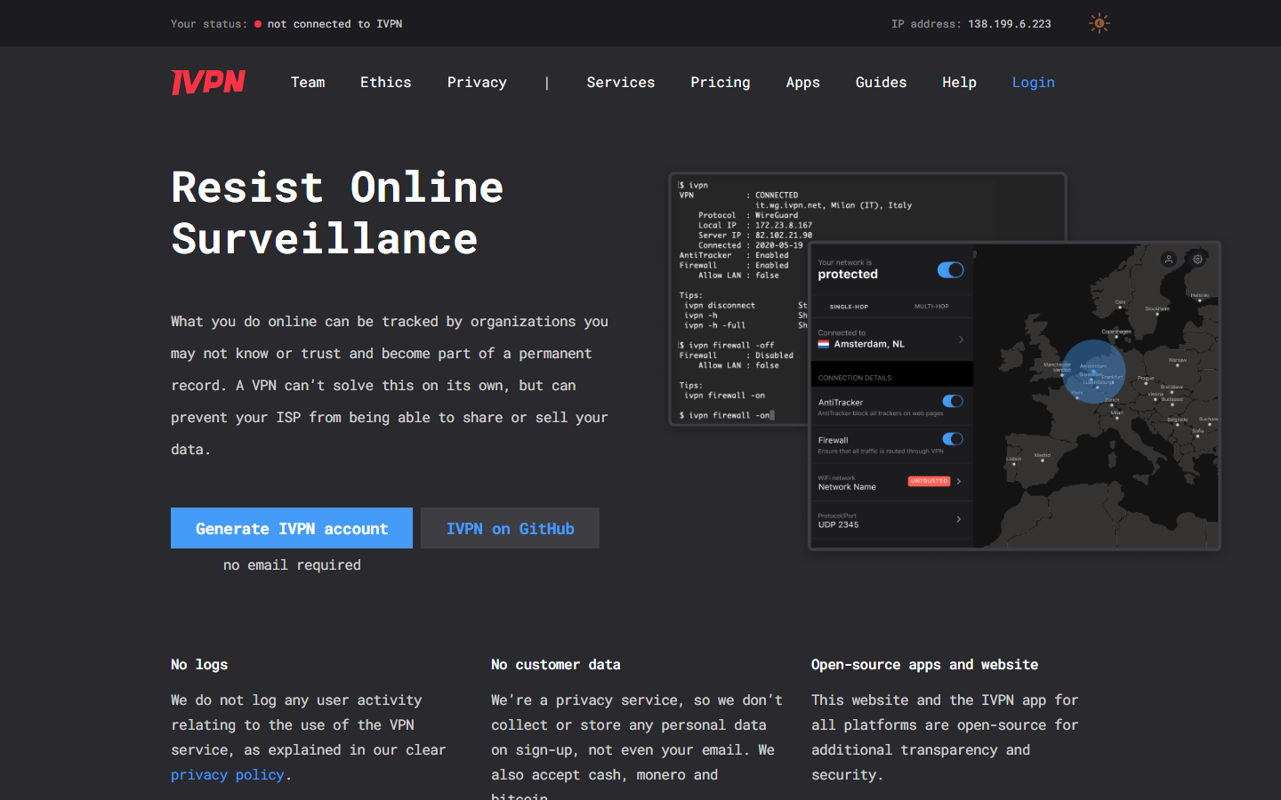 IVPN screenshot