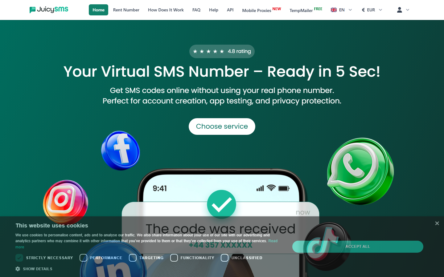 JuicySMS screenshot