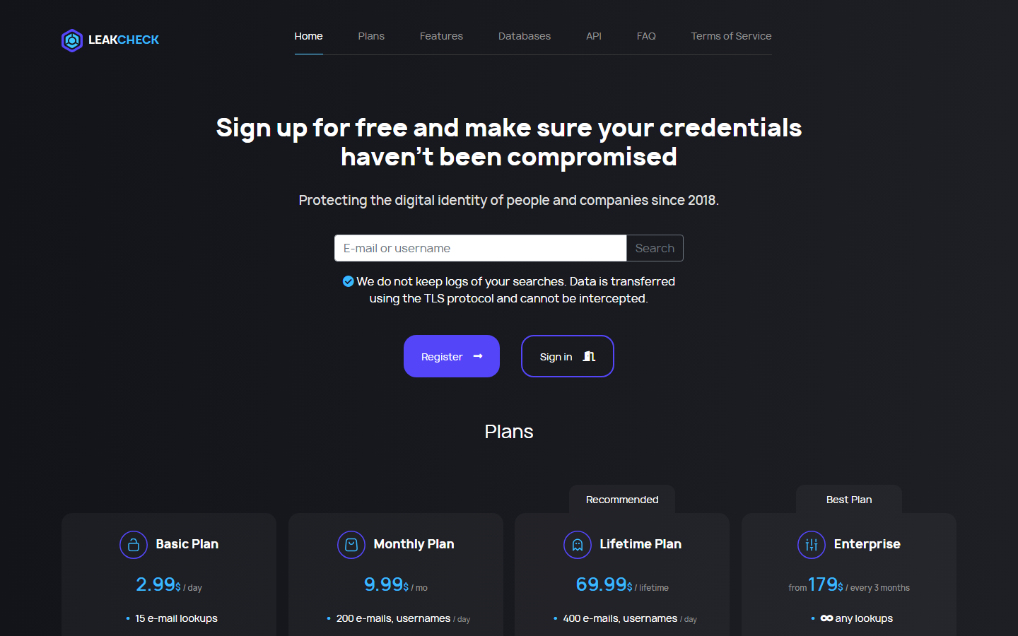 LeakCheck screenshot