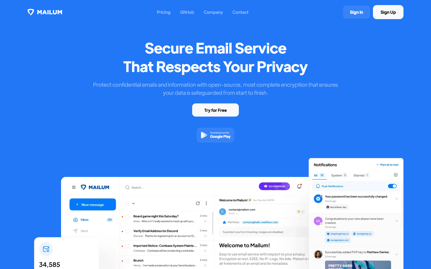Mailum screenshot