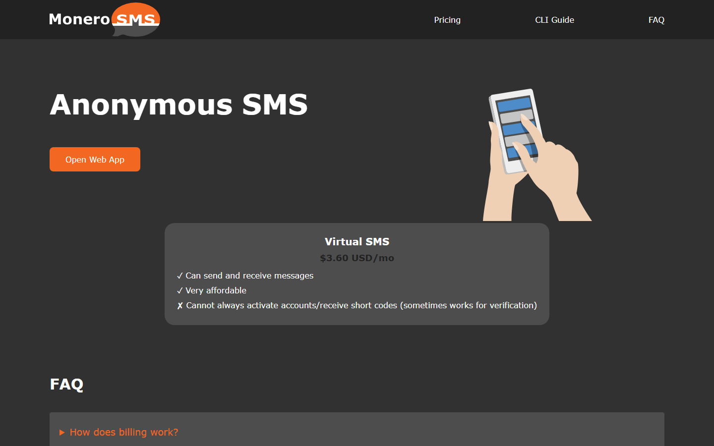 MoneroSMS screenshot