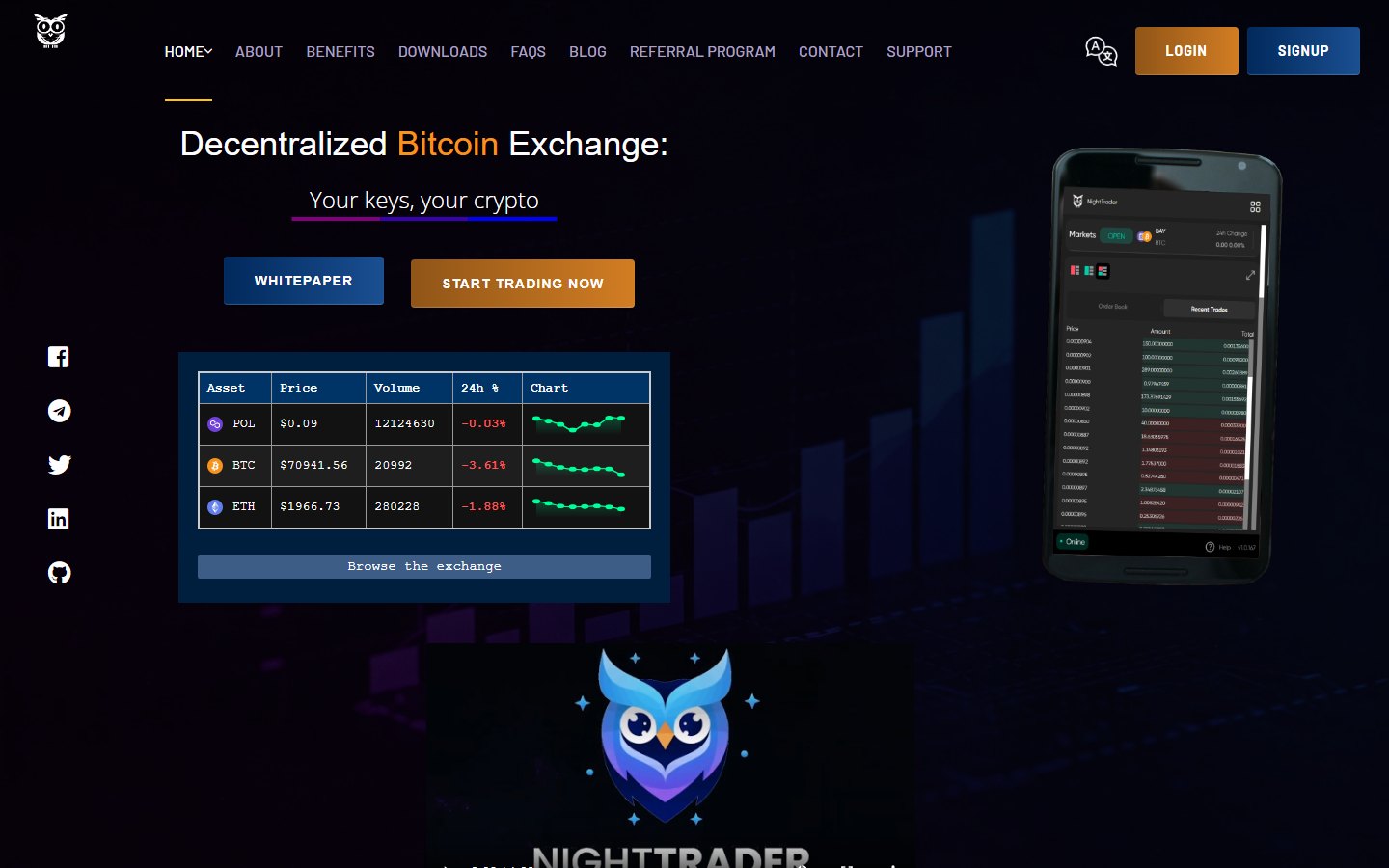 NightTrader Exchange screenshot
