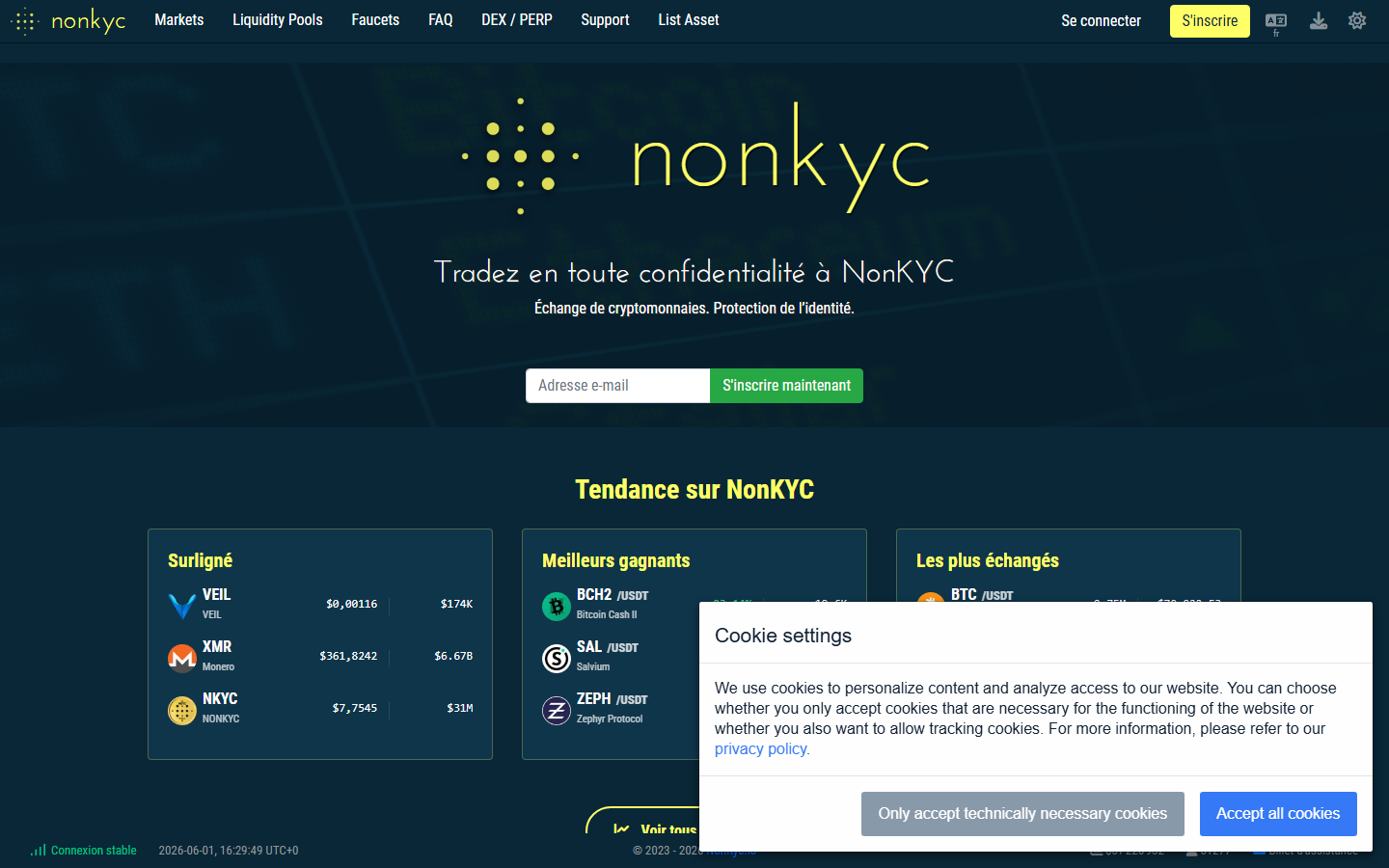 NonKyc.io screenshot