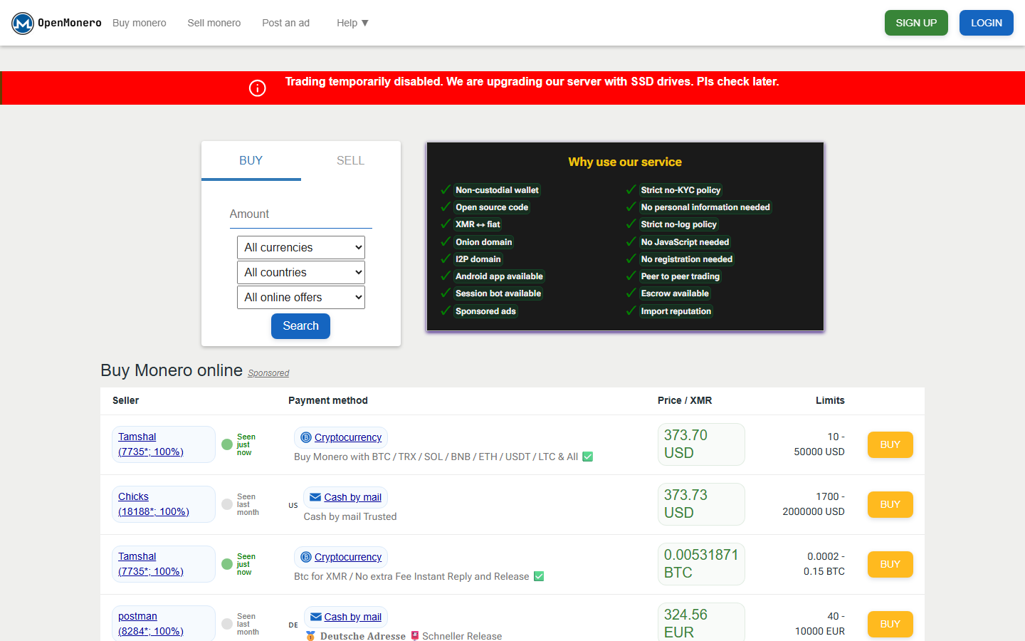 OpenMonero screenshot