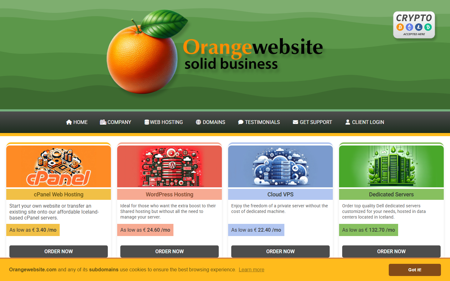 OrangeWebsite screenshot