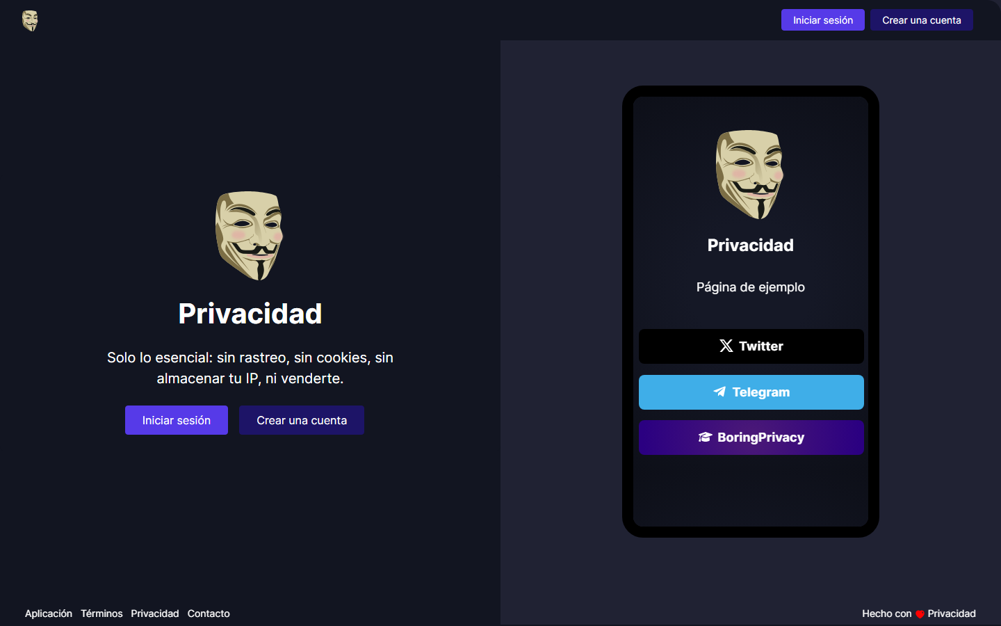 Privacidad screenshot