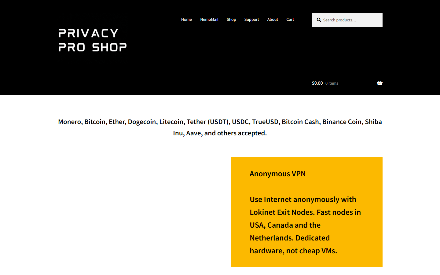 Privacy Pro Shop screenshot