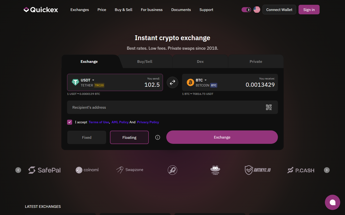 Quickex screenshot