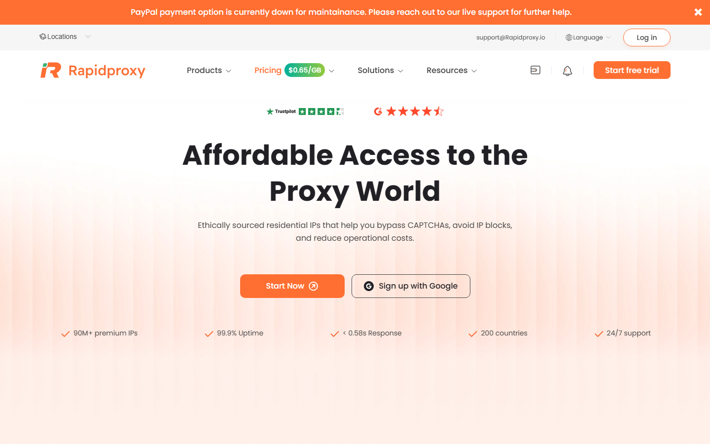 Rapidproxy screenshot