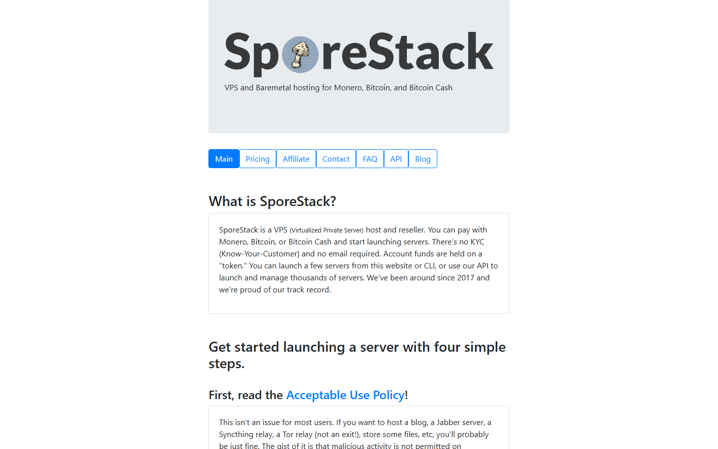 sporestack screenshot