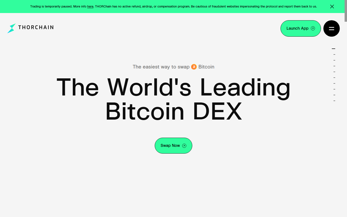 THORChain.org screenshot