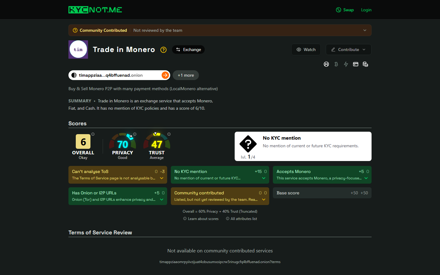 Trade in Monero screenshot
