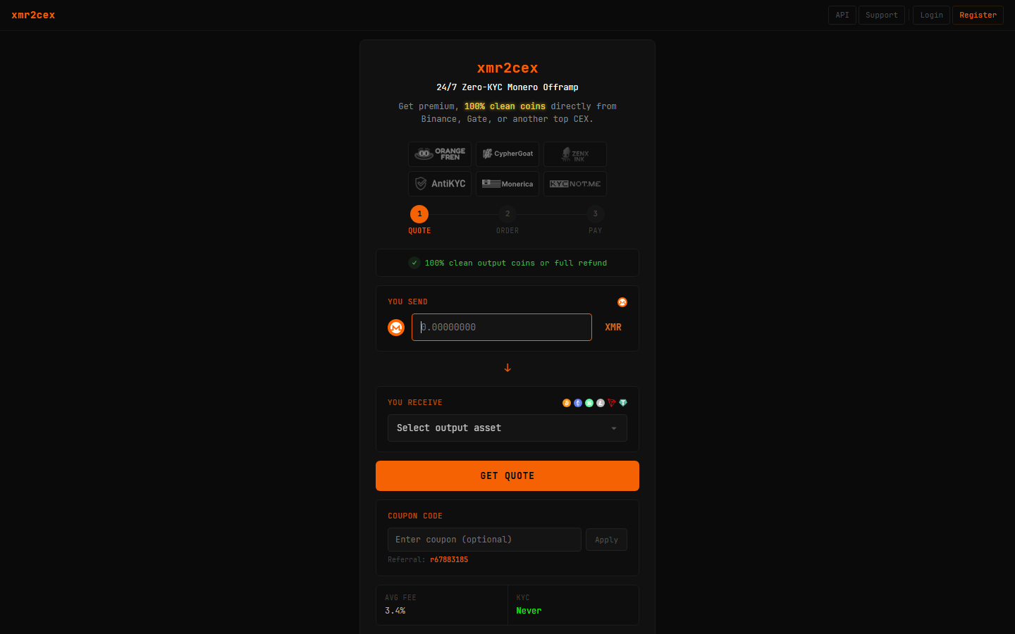 xmr2cex screenshot