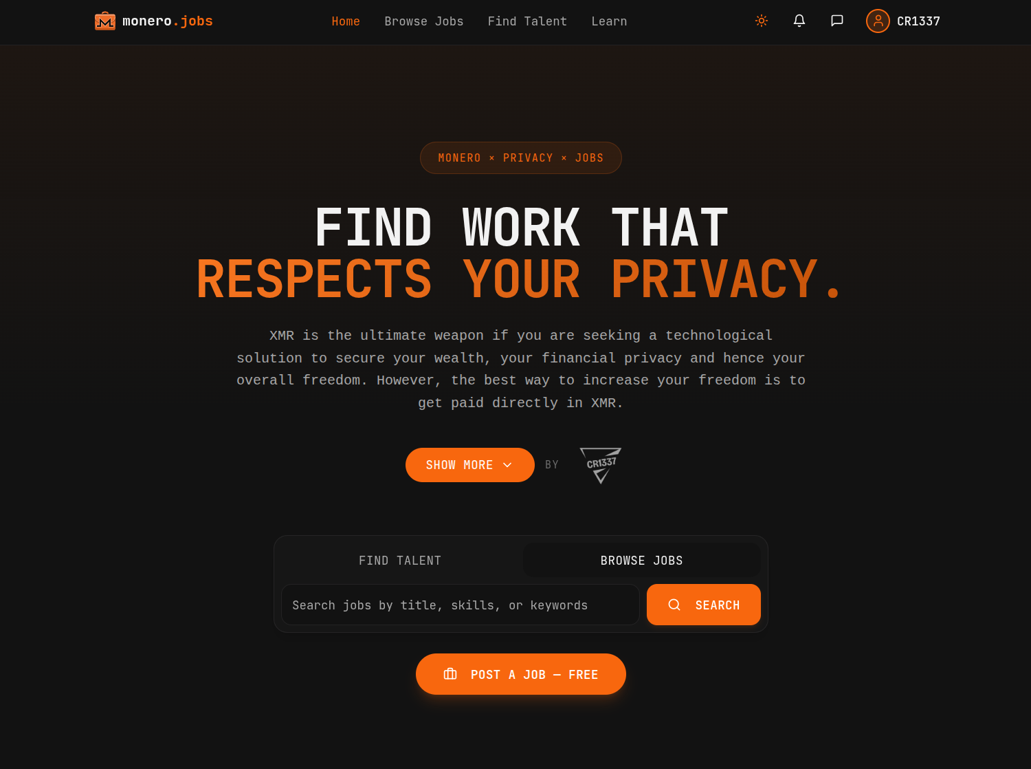 Monero.Jobs logo